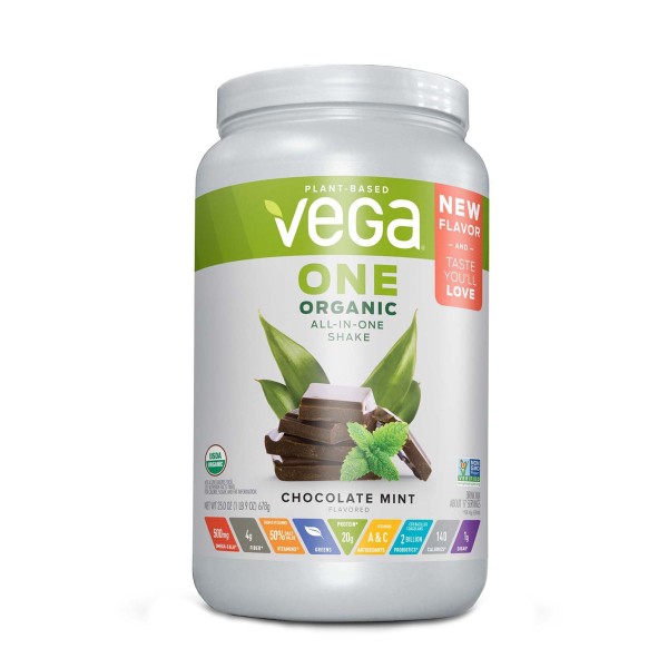 Vega One Organic All-in-one Shake Proteina Vegetala Cu Aroma De Ciocolata Si Menta, 678 G