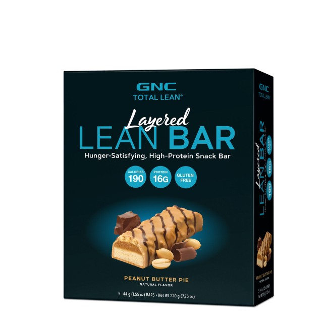 Gnc Total Lean Layered Lean Bar, Baton Proteic, Cu Aroma De Placinta De Unt De Arahide, 44g Gnc Total Lean Layered Lean Bar, Baton Proteic, Cu Aroma De Placinta De Unt De Arahide, 44g