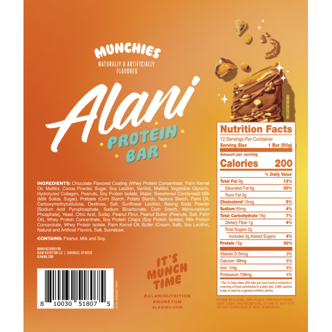 Alani Nu Fit Snacks, Baton Proteic Cu Aroma De Covrigei, 50 G