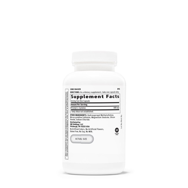 Gnc N-acetyl-l-cysteine Nac 600 Mg, 120 Cps Gnc N-acetyl-l-cysteine Nac 600 Mg, 120 Cps