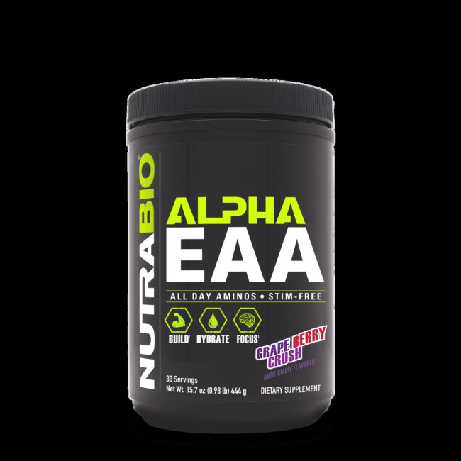 Nutrabio Alpha Eaa Grape Berry Crush Flavor, Aminoacizi Cu Aroma De Struguri Si Fructe De Padure, 444 G Nutrabio Alpha Eaa Grape Berry Crush Flavor, Aminoacizi Cu Aroma De Struguri Si Fructe De Padure, 444 G