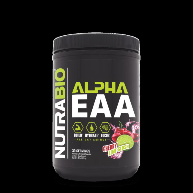 Nutrabio Alpha Eaa Cherry Lime Slush Flavor, Aminoacizi Cu Aroma De Cirese Si Lime, 455 G Nutrabio Alpha Eaa Cherry Lime Slush Flavor, Aminoacizi Cu Aroma De Cirese Si Lime, 455 G