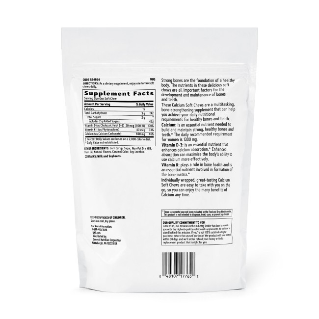 Gnc Calcium Soft Chews 600 Mg, Calciu Caramele, Cu Aroma Naturala De Caramel Gnc Calcium Soft Chews 600 Mg, Calciu Caramele, Cu Aroma Naturala De Caramel