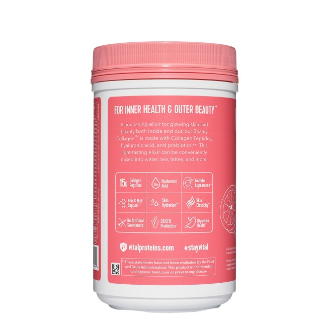 Vital Proteins Beauty Collagen, Colagen, Cu Aroma De Capsuni Si Lamaie, 271 G Vital Proteins Beauty Collagen, Colagen, Cu Aroma De Capsuni Si Lamaie, 271 G