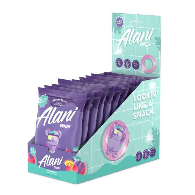 Alani Nu Gummy, Jeleuri Cu Aroma De Pepene Rosu, Struguri Si Amestec De Fructe, 50 G Alani Nu Gummy, Jeleuri Cu Aroma De Pepene Rosu, Struguri Si Amestec De Fructe, 50 G