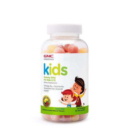 Gnc Milestones Kids Gummy Dha, Acizi Grasi Omega-3 Pentru Copii 2-12 Ani, Cu Aroma Naturala De Zmeura Si Lamaie, 120 Jeleuri Gnc Milestones Kids Gummy Dha, Acizi Grasi Omega-3 Pentru Copii 2-12 Ani, Cu Aroma Naturala De Zmeura Si Lamaie, 120 Jeleuri