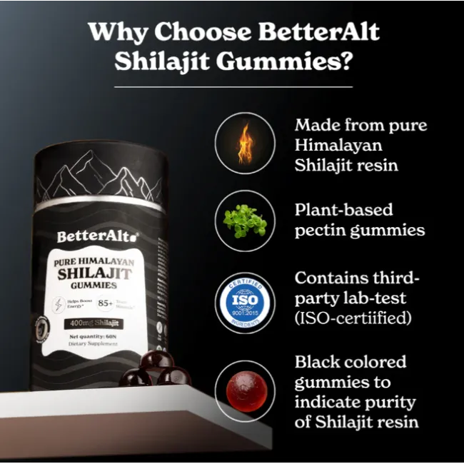 Better Alt Pure Himalayan Shilajit Gummies, Jeleuri De Shilajit Din ...