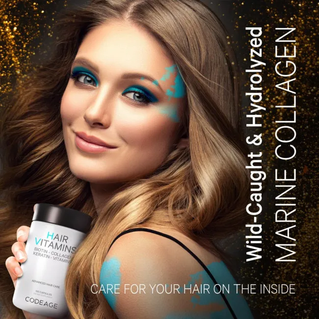 Codeage Hair Vitamins, Biotin, Keratin, Collagen Omega-3 Supplement - View #6