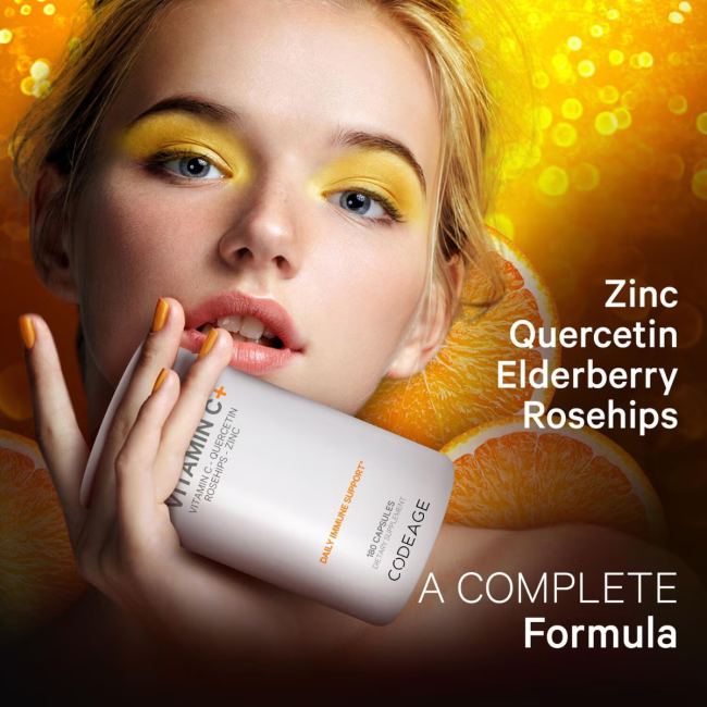 Codeage Liposomal Vitamin C, Vitamina C Liposomala - Formula Avansata Pentru Absorbtie Superioara, 180 Cps