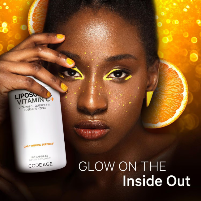 Codeage Liposomal Vitamin C, Vitamina C Liposomala - Formula Avansata Pentru Absorbtie Superioara, 180 Cps