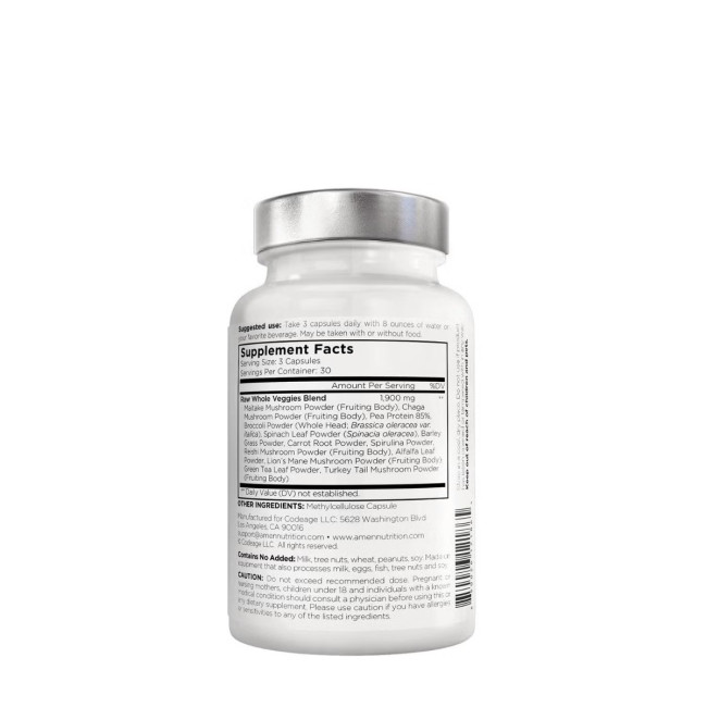 Codeage Amen Super Greens Complex Formula, Formula Premium De Legume Si Ciuperci Pentru Energie Si Vitalitate, 90 Cps