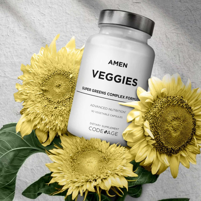 Codeage Amen Super Greens Complex Formula, Formula Premium De Legume Si Ciuperci Pentru Energie Si Vitalitate, 90 Cps