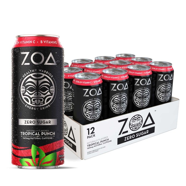 Zoa Energy Drink Zero Sugar Bautura Energizanta Fara Zahar Cu Aroma De Fructe Tropicale, 473 Ml
