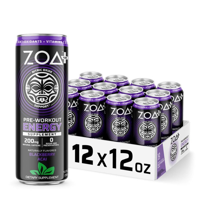 Zoa+ Pre-workout Energy Drink, Bautura Energizanta Pre-antrenament Cu Aroma De Mure Acai, 355 Ml Zoa+ Pre-workout Energy Drink, Bautura Energizanta Pre-antrenament Cu Aroma De Mure Acai, 355 Ml