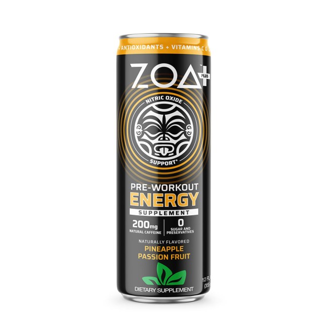Zoa+ Pre-workout Energy Drink, Bautura Energizanta Pre-antrenament Cu Aroma De Ananas Si Fructul Pasiunii, 355 Ml Zoa+ Pre-workout Energy Drink, Bautura Energizanta Pre-antrenament Cu Aroma De Ananas Si Fructul Pasiunii, 355 Ml