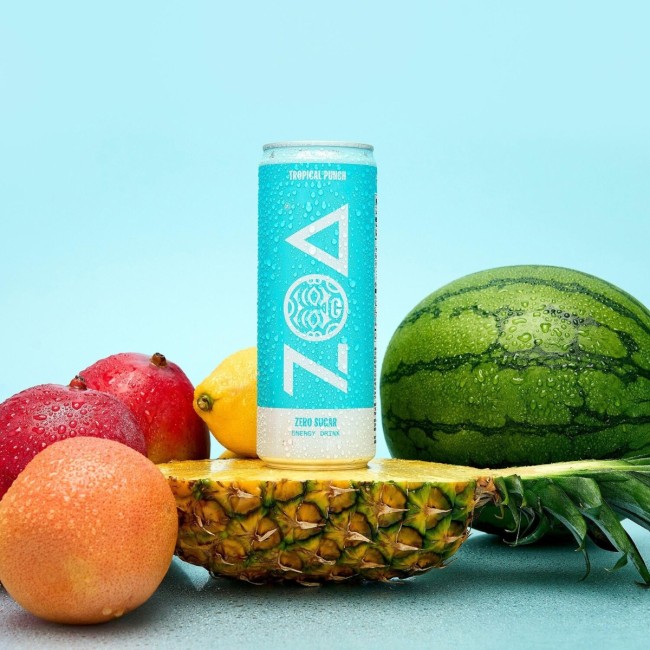 Zoa Energy Drink Zero Sugar Bautura Energizanta Fara Zahar Cu Aroma Tropical Punch, 355 Ml