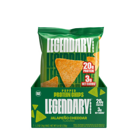 Legendary Foods Popped Protein Chips Jalapeno Cheddar, Chipsuri Proteice Cu Gust Intens De Jalapeno Si Cheddar, 34 G