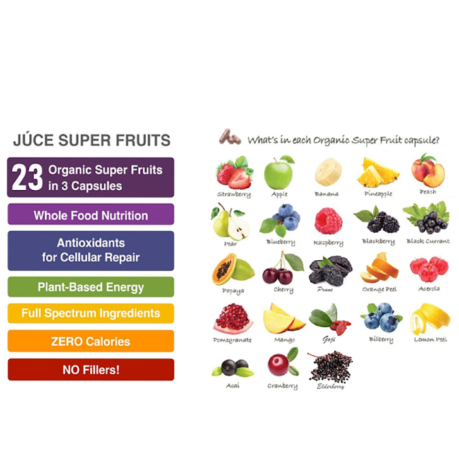Terra Kai Organics Juce Super Fruits And Veggies, Complex De Fructe Si Legume Organice, 180 Cps Terra Kai Organics Juce Super Fruits And Veggies, Complex De Fructe Si Legume Organice, 180 Cps