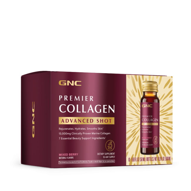 Gnc Premier Collagen Advanced Shot Liquid With Berry Flavor, 50 Ml