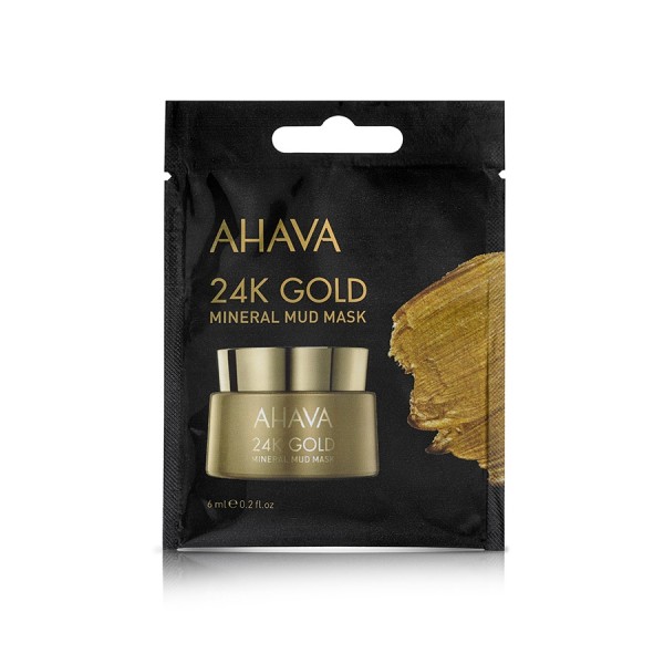 Ahava Single Use 24k Gold Mineral Mud, Masca Pentru O Singura Folosire, 6 Ml