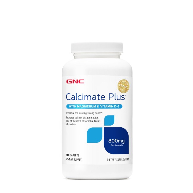 Gnc Calcimate Plus, Calciu 800 Mg Cu Magneziu Si Vitamina D-3, 240 Tb Gnc Calcimate Plus, Calciu 800 Mg Cu Magneziu Si Vitamina D-3, 240 Tb