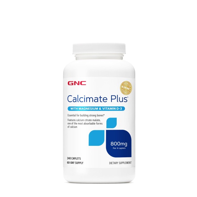 Gnc Calcimate Plus, Calciu 800 Mg Cu Magneziu Si Vitamina D-3, 240 Tb