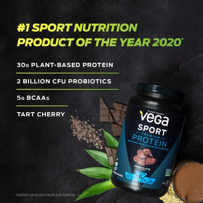 Vega Sport Premium Protein, Proteina Vegetala, Cu Aroma De Ciocolata, 837 G