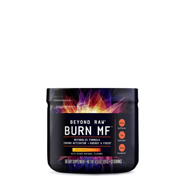 Beyond Raw Burn Mf, Termogenic Arzator De Grasimi Cu Aroma De Portocale Si Mango, 129 G Beyond Raw Burn Mf, Termogenic Arzator De Grasimi Cu Aroma De Portocale Si Mango, 129 G