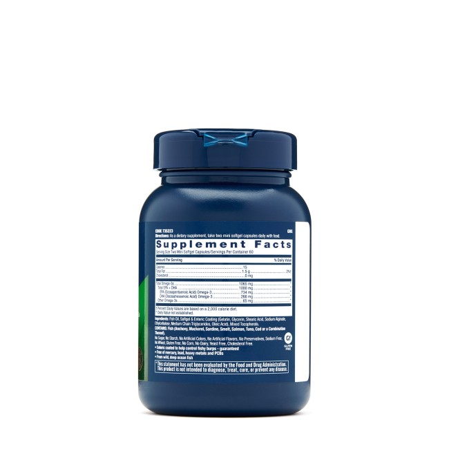 Gnc Triple Strength Fish Oil Mini, Ulei De Peste, 120 Cps Gnc Triple Strength Fish Oil Mini, Ulei De Peste, 120 Cps
