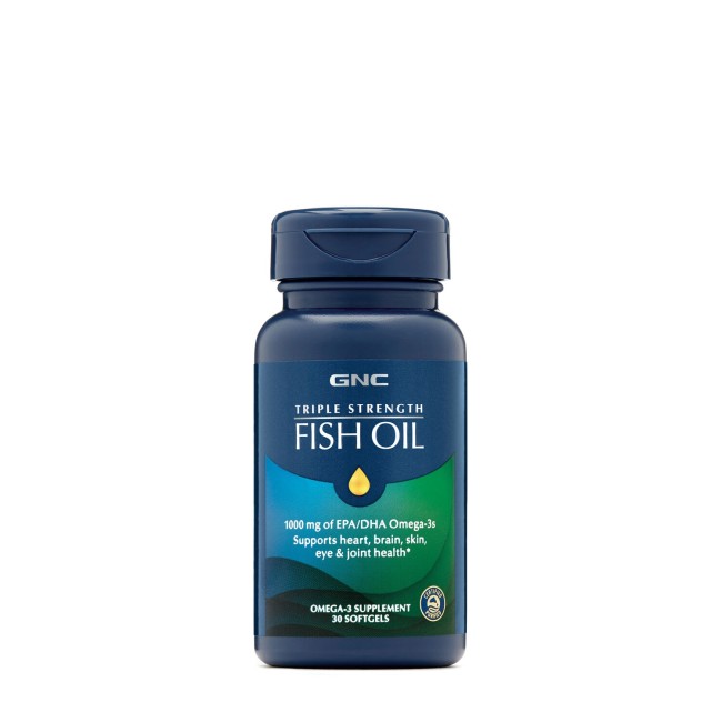 Gnc Triple Strength Fish Oil, Ulei De Peste, 1000 Mg Omega-3 Epa Si Dha, 30 Cps