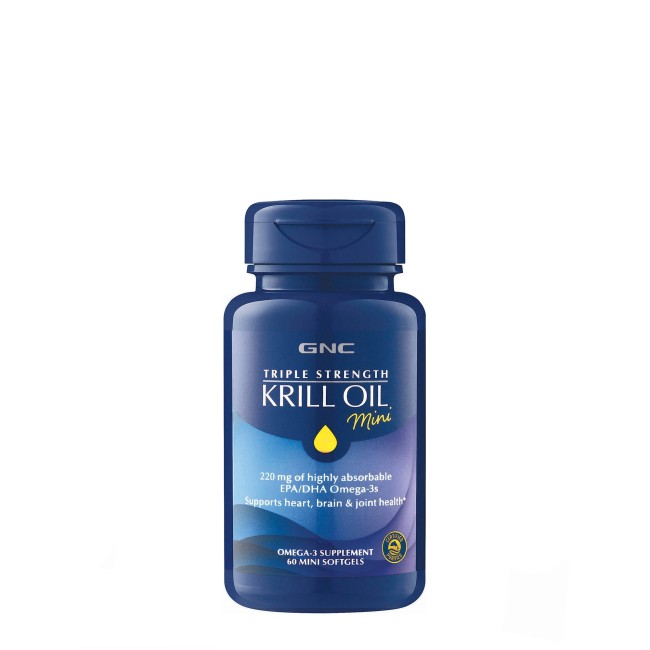 Gnc Triple Strength Krill Oil Mini, Ulei De Krill, 60 Cps