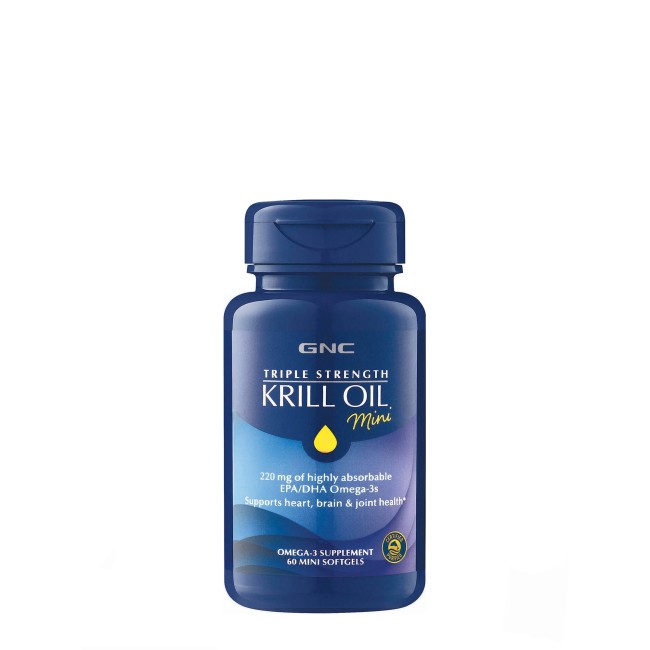 Gnc Triple Strength Krill Oil Mini, Ulei De Krill, 60 Cps Gnc Triple Strength Krill Oil Mini, Ulei De Krill, 60 Cps