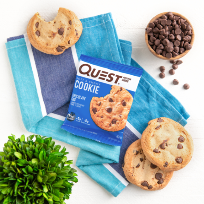 Quest Protein Cookie, Biscuite Proteic, Cu Aroma De Bucati De Ciocolata, 59g