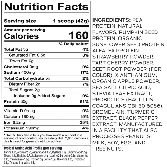 Vega Sport Premium Protein, Proteina Vegetala, Cu Aroma De Fructe De Padure, 801 G Vega Sport Premium Protein, Proteina Vegetala, Cu Aroma De Fructe De Padure, 801 G