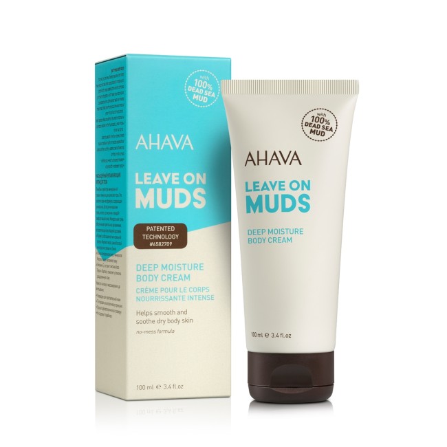 Ahava Leave On Muds Deep Moisture Body Cream, Crema De Corp Pe Baza De Namol, 100 Ml