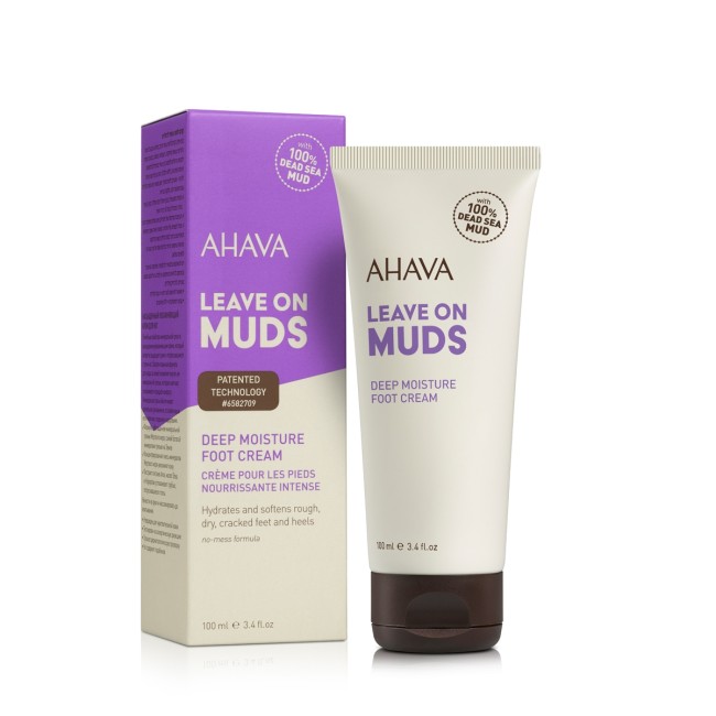 Ahava Leave On Muds Deep Moisture Foot Cream, Crema De Picioare Pe Baza De Namol, 100 Ml