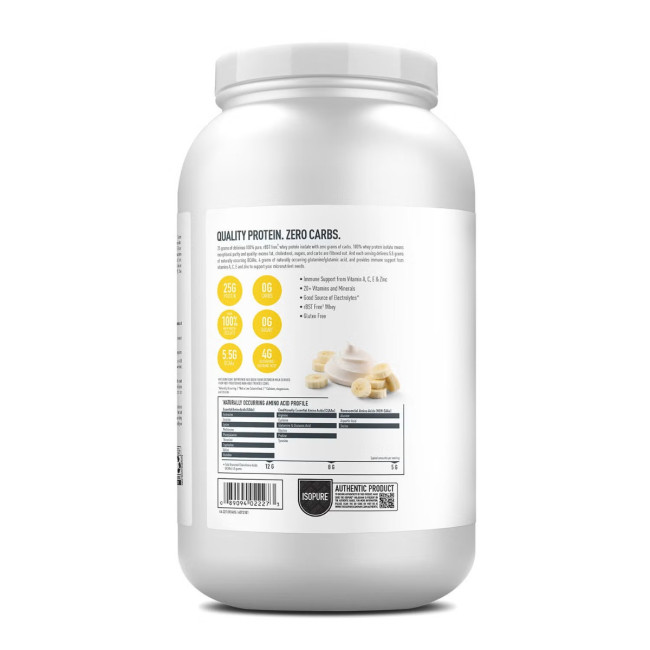 Isopure Zero Carb, Proteina Cu Aroma De Crema De Banane, 1400 G