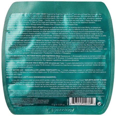 Ahava Beauty Before Age Uplift Sheet Mask, Masca Pentru Intinerirea Si Fermitatea Tenului, 34 G Ahava Beauty Before Age Uplift Sheet Mask, Masca Pentru Intinerirea Si Fermitatea Tenului, 34 G