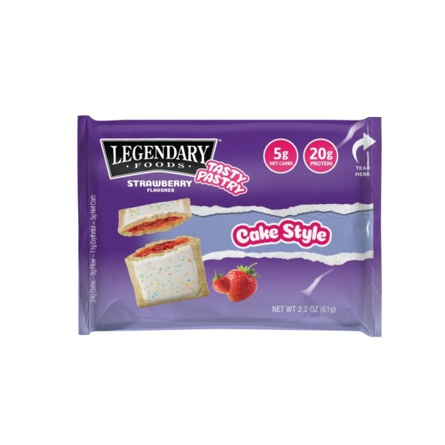 Legendary Foods Tasty Pastry Cake Style, Prajitura Proteica Cu Aroma De Capsuni, 61 G Legendary Foods Tasty Pastry Cake Style, Prajitura Proteica Cu Aroma De Capsuni, 61 G
