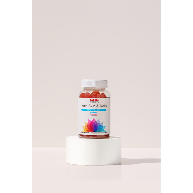 Gnc Women's Hair, Skin & Nails Strawberry , Jeleuri Cu Biotina Si Vitamine Pentru Frumusetea Parului, Pielii Si Unghiilor, 60 Jeleuri