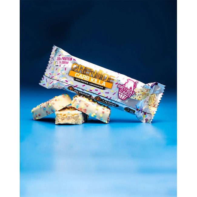 Grenade Carb Killa Protein Bar, Baton Proteic, Cu Aroma De Tort Aniversar, 60g Grenade Carb Killa Protein Bar, Baton Proteic, Cu Aroma De Tort Aniversar, 60g