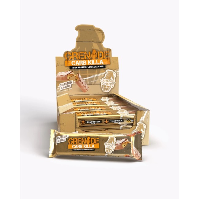 Grenade Carb Killa Caramel Chaos, Baton Proteic Cu Aroma De Caramel, 60 G