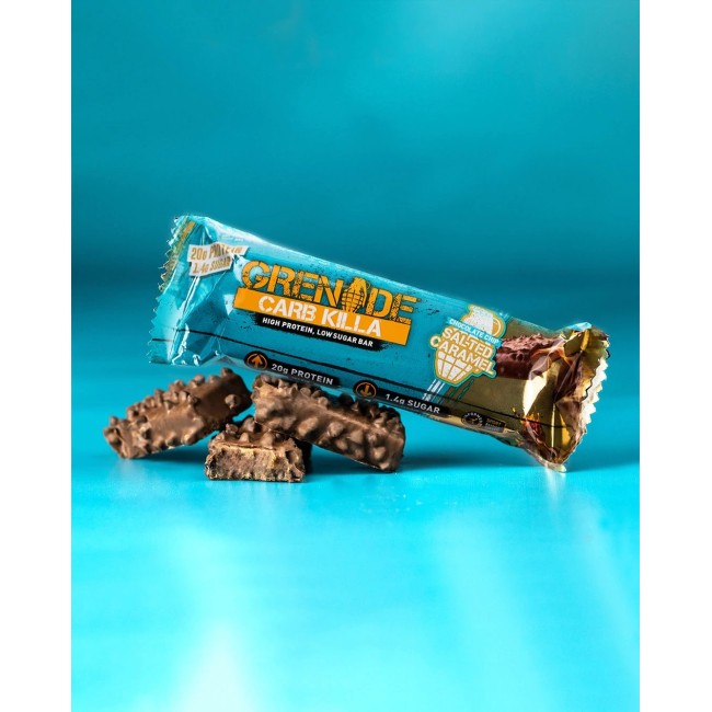 Grenade Carb Killa Baton Proteic Cu Aroma De Fulgi De Ciocolata Si Caramel Sarat, 60 G Grenade Carb Killa Baton Proteic Cu Aroma De Fulgi De Ciocolata Si Caramel Sarat, 60 G