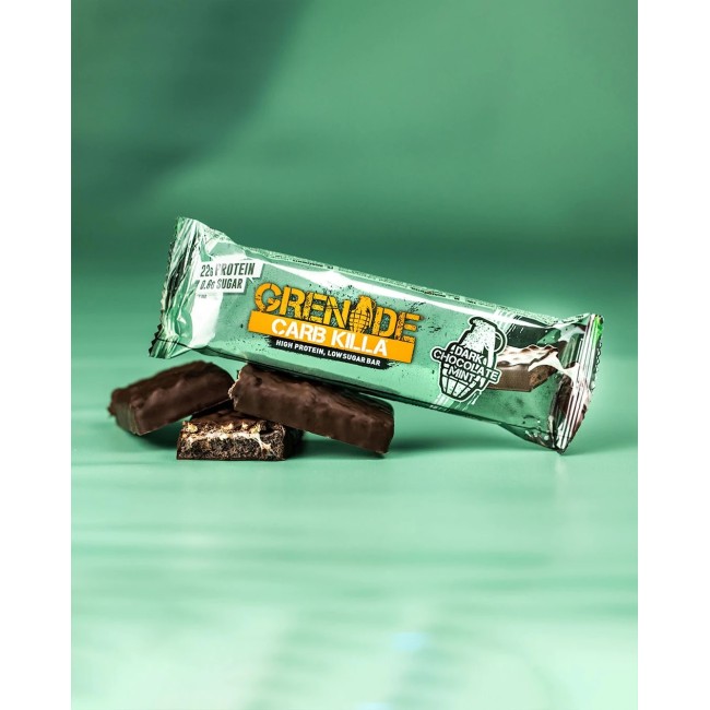Grenade Carb Killa Dark Chocolate Mint, Baton Proteic Cu Aroma De Ciocolata Neagra Si Menta, 60 G
