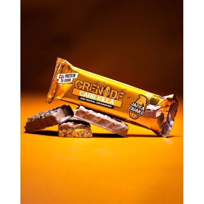 Grenade Carb Killa Jaffa Quake, Baton Proteic Cu Aroma De Ciocolata Si Portocale, 60 G Grenade Carb Killa Jaffa Quake, Baton Proteic Cu Aroma De Ciocolata Si Portocale, 60 G