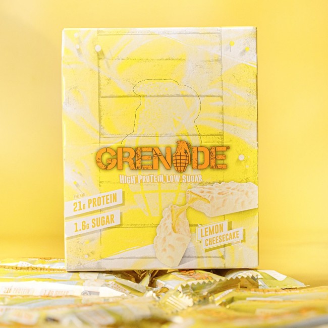 Grenade High Protein, Low Sugar Bar Lemon Cheesecake, Baton Proteic Cu Aroma De Cheesecake De Lamaie, 60 G