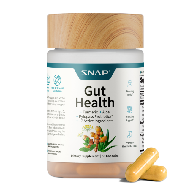 Snap Supplements Gut Health, Pylopass Amestec Pentru Reducerea Helicobacter-pylori, 60 Cps