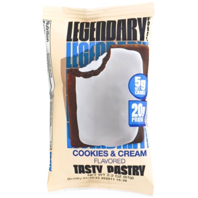 Legendary Foods Tasty Pastry Cake Style, Prajitura Proteica Cu Aroma De Biscuiti Cu Crema, 61 G Legendary Foods Tasty Pastry Cake Style, Prajitura Proteica Cu Aroma De Biscuiti Cu Crema, 61 G