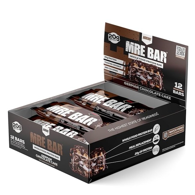 Redcon1 Mre Protein Bar German Chocolate Cake, Baton Proteic Cu Aroma De Prajitura Germana Cu Ciocolata, 67 G Redcon1 Mre Protein Bar German Chocolate Cake, Baton Proteic Cu Aroma De Prajitura Germana Cu Ciocolata, 67 G