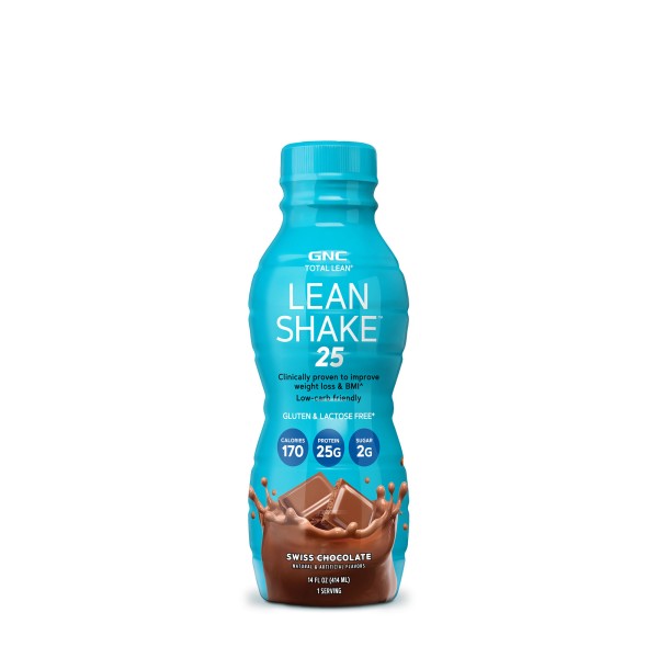 Gnc Total Lean Lean Shake 25, Shake Proteic Rtd Cu Aroma De Ciocolata Elvetiana, 414 Ml